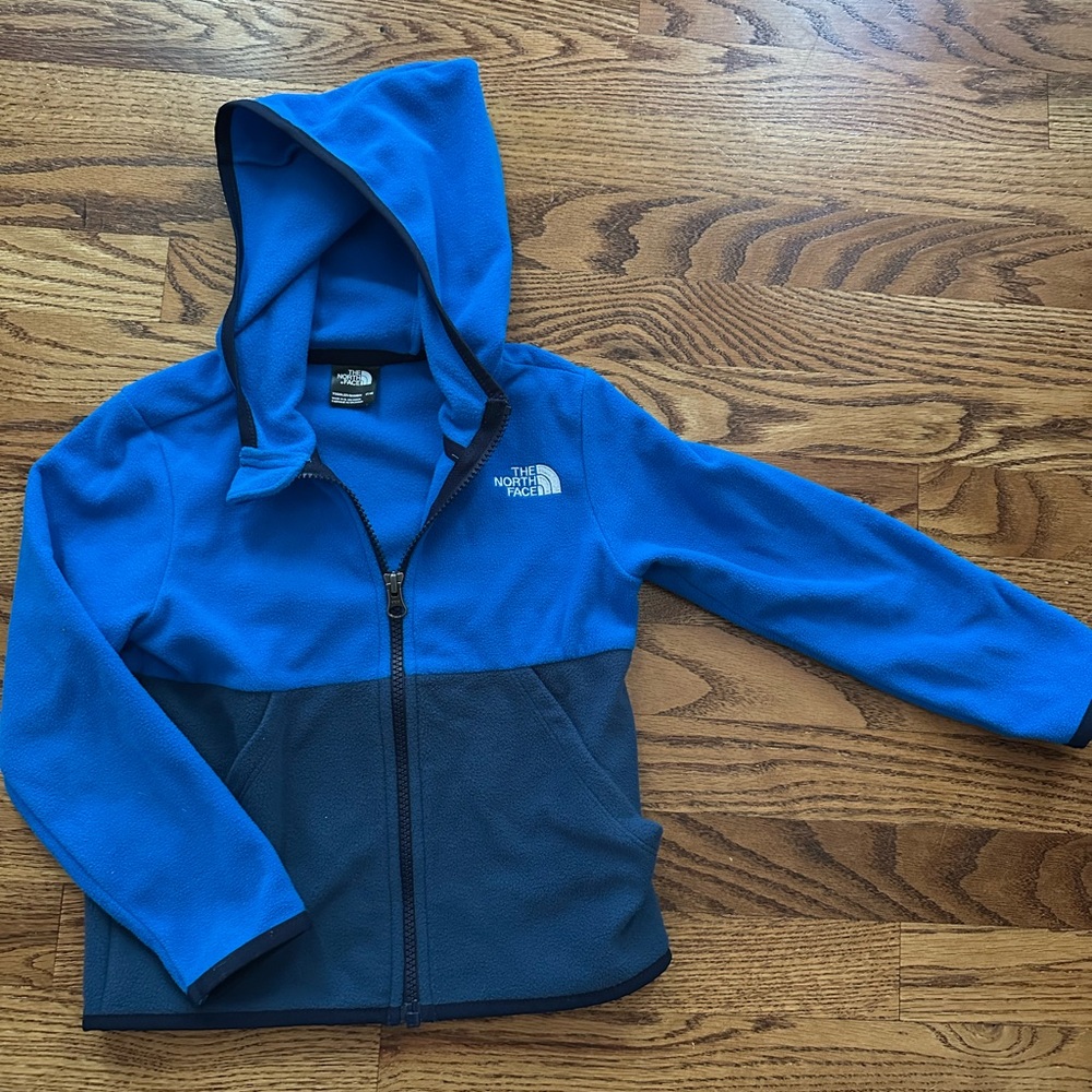 The North Face Kids Blue and Black Zip-Up Hoodie